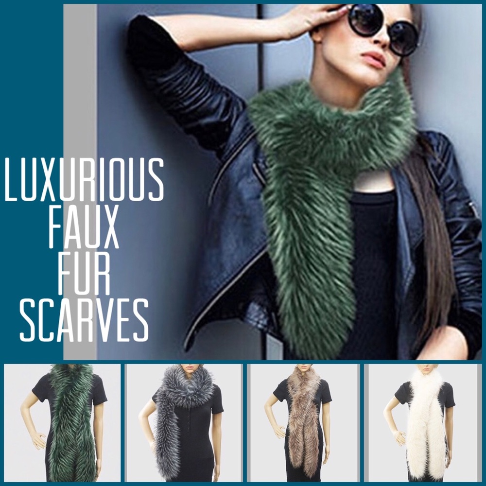 Our Luxurious Faux Fox Fur Scarves-Avail 4 Colors,NWT